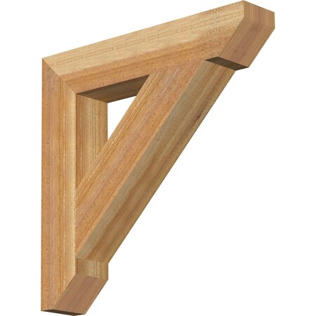 Ekena Millwork Traditional Slat Rough Sawn Bracket, Western Red Cedar, 4"W x 22"D x 22"H BKT04X22X22TRA06RWR